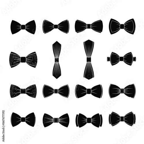 Vector illustration of collection of bow ties