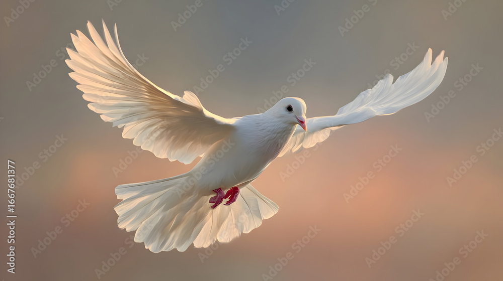 Fototapeta premium white dove flying
