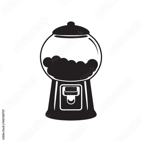 Silhouette of a Gumball or Candy Vending Machine for Confectionery and Treats