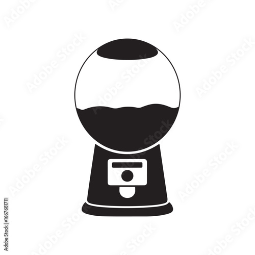Silhouette of a Gumball or Candy Vending Machine for Confectionery and Treats