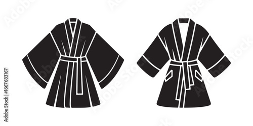 Elegant Robe Silhouette Set for Fashion and Cultural Design