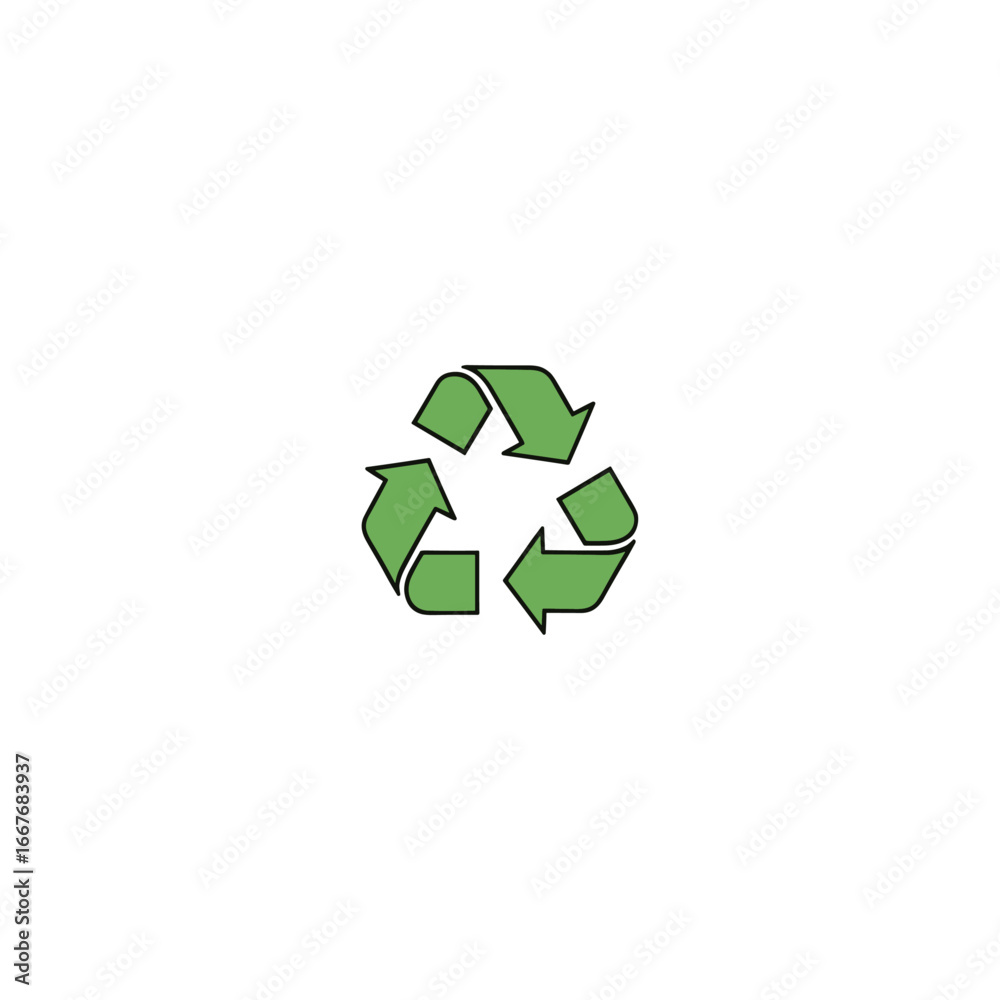 Obraz premium Recyclable eco friendly icon logo flat vector design