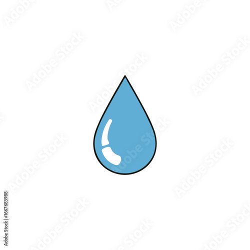 Fresh water drop icon logo flat vector design