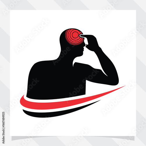 headache pain. Migraine. vector illustration.