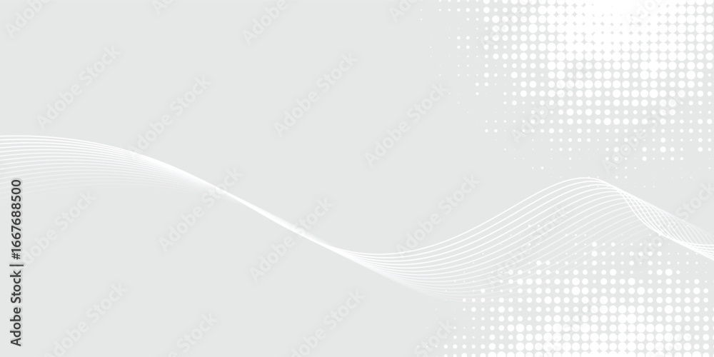 Obraz premium Futuristic gray white abstract background. shining wave lines pattern background vector eps10