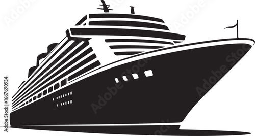 Cruise ship silhouette, cruise ship icon vector illustration