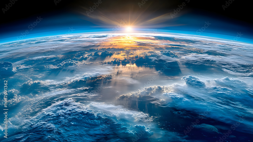 Fototapeta premium Earthrise: A Celestial Sunrise