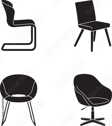 Glider chair silhouette vector illustration design