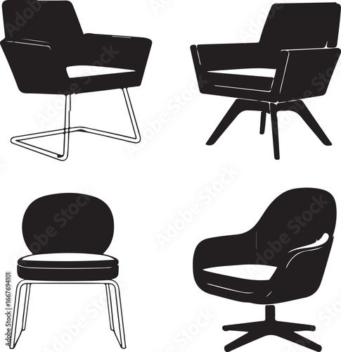 Glider chair silhouette vector illustration design