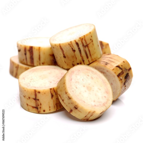 Slices of starchy root vegetable