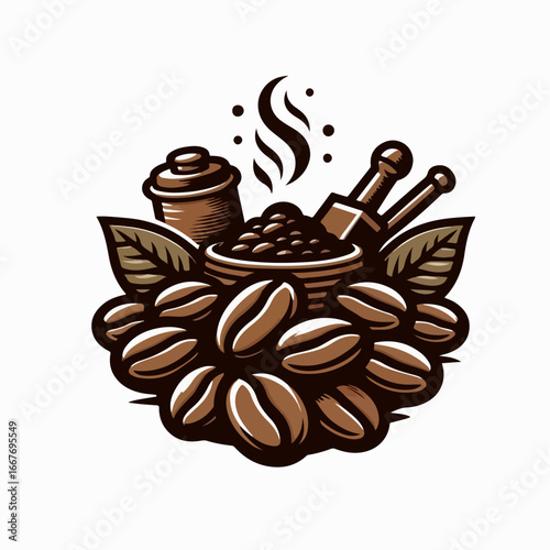 vector illustration of coffee beans