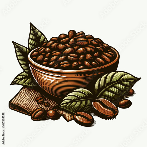 vector illustration of coffee beans