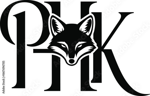 Elegant fox head logo integrated with monogram letters