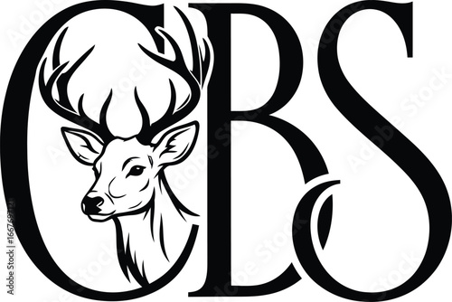 Elegant cbs logo featuring a detailed stag head illustration
