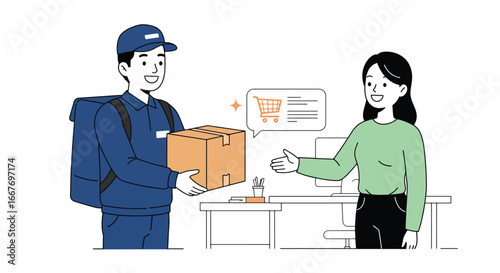 Delivery Person Handing Package to Customer 2.