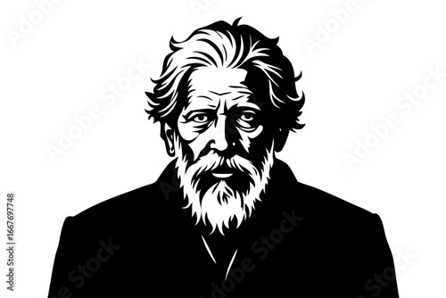 Portrait of an old man with beard