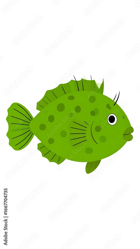 Fototapeta premium Cartoon green fish