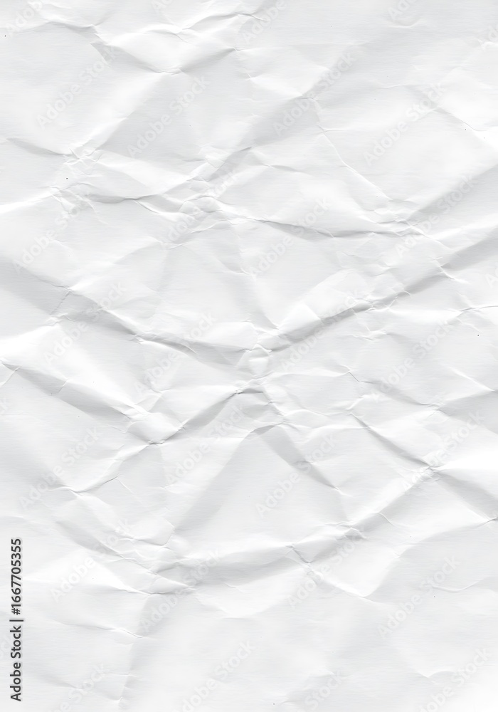 Fototapeta premium A simple, textured background of crumpled and wrinkled white paper.