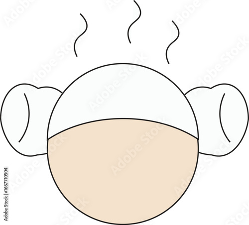Vector illustration of a traditional Korean sauna towel hat, commonly worn in jjimjilbang (Korean bathhouse).