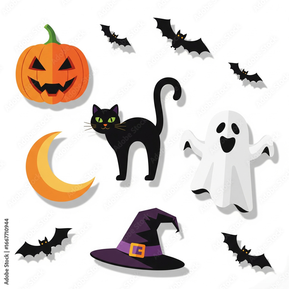 Obraz premium halloween icons set