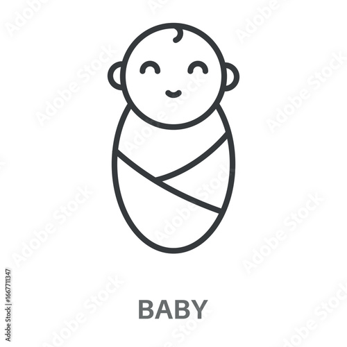 Baby Simple Style Outline Design Icon