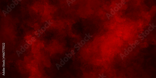 Abstract grunge red and black powder explosion cloud on black background. dark red smoke Like cloud wave effect on black. dark fire flame grunge texture background. toned fiery red sky.