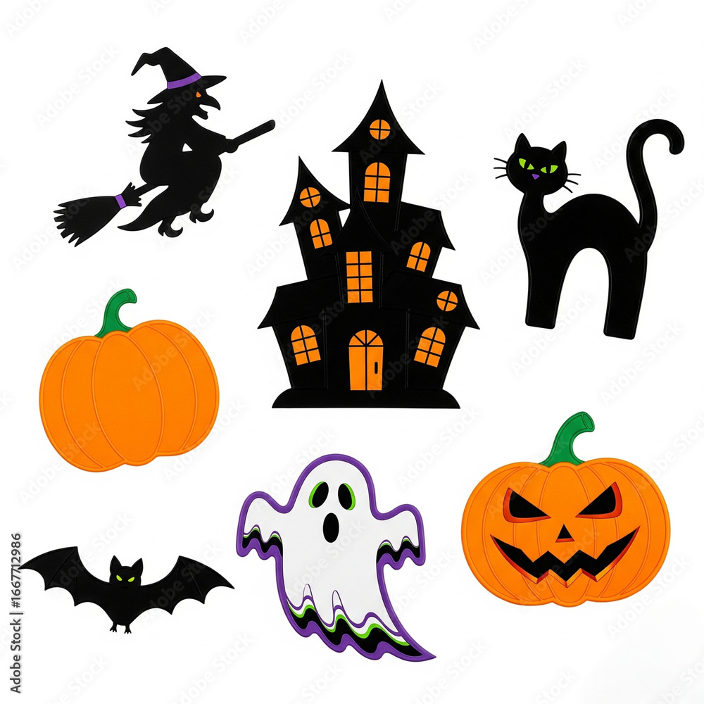 Fototapeta premium halloween pumpkin set