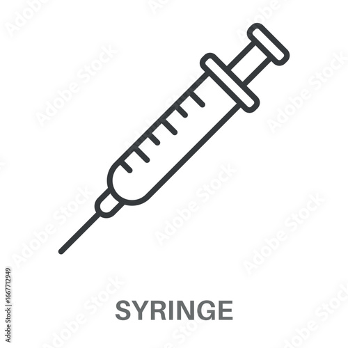 Syringe Simple Style Outline Design Icon
