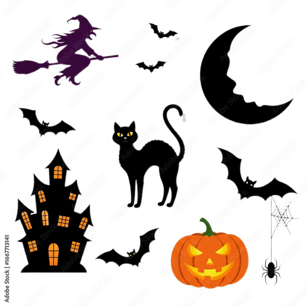 Fototapeta premium halloween pumpkin set