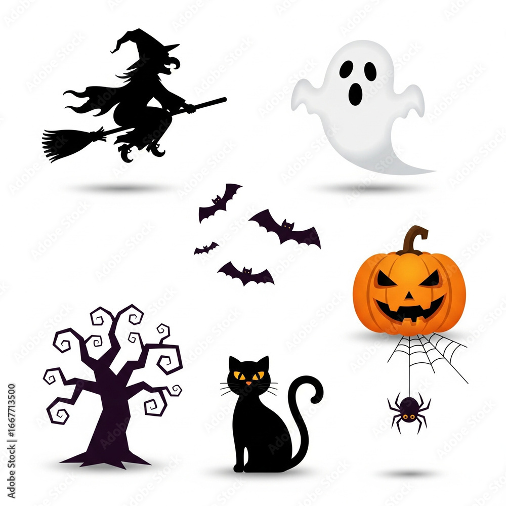 Obraz premium halloween vector set