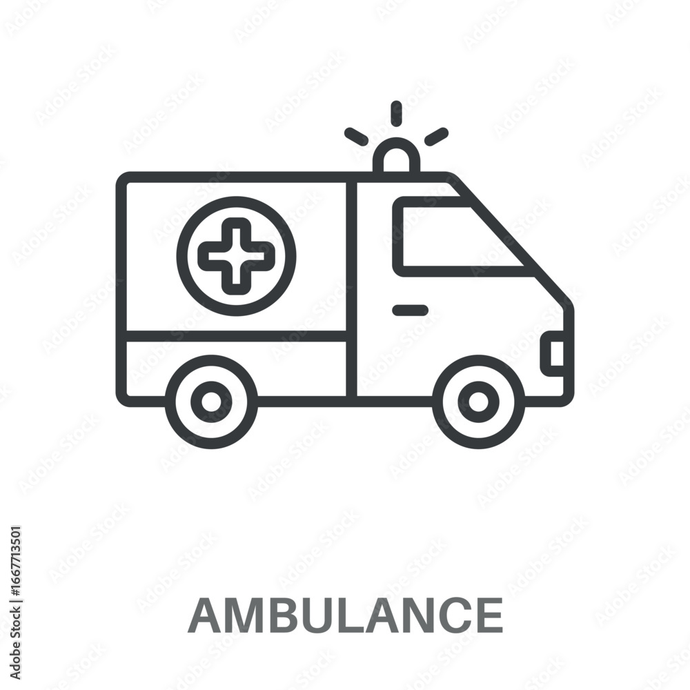 Fototapeta premium Ambulance Simple Style Outline Design Icon