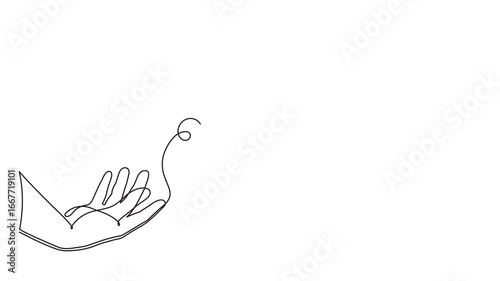 2026 and hand one line art animation, hand drawn continuous contour drawing motion. Holiday concept year of the horse, festive New year handwriting text, minimalist outline video. 4k self-drawing 