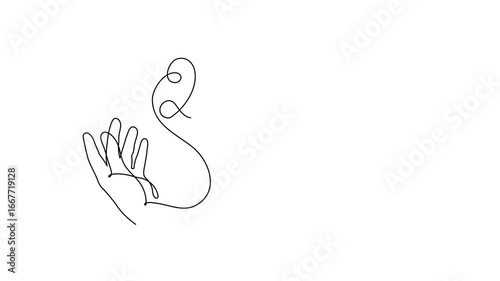 2026 and hand one line art animation, hand drawn continuous contour drawing motion. Holiday concept year of the horse, festive New year handwriting text, minimalist outline video. 4k self-drawing 