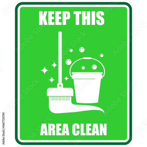 Keep This, area clean, sign and sticker vector