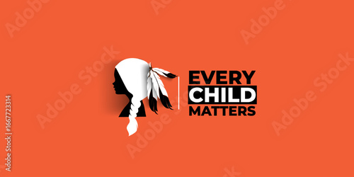 National Day of Truth and Reconciliation banner, Every Child Matters design concept, September 30. Vector Illustration