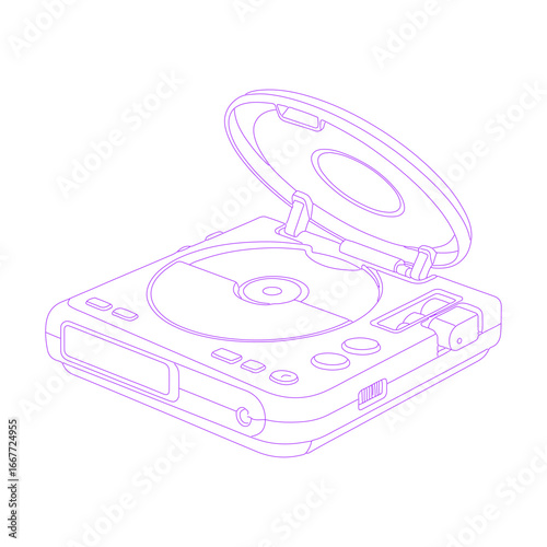 Line art illustration of CD player