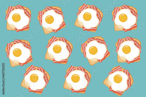 目玉焼きトースト 背景イラスト