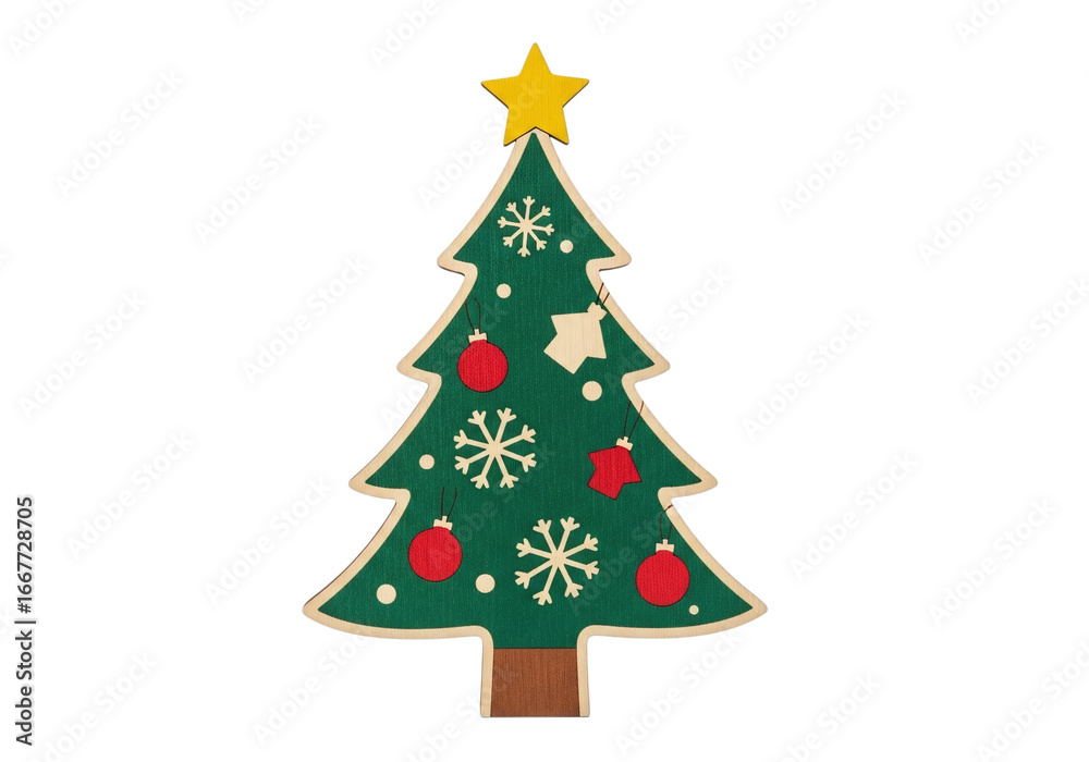 Christmas tree decoration with star isolated on transparent background Christmas tree decoration with star isolated on transparent background