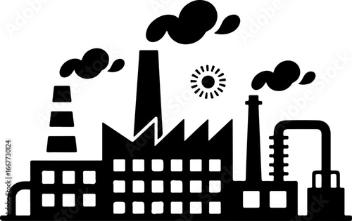 Factory Silhouette Vector Art