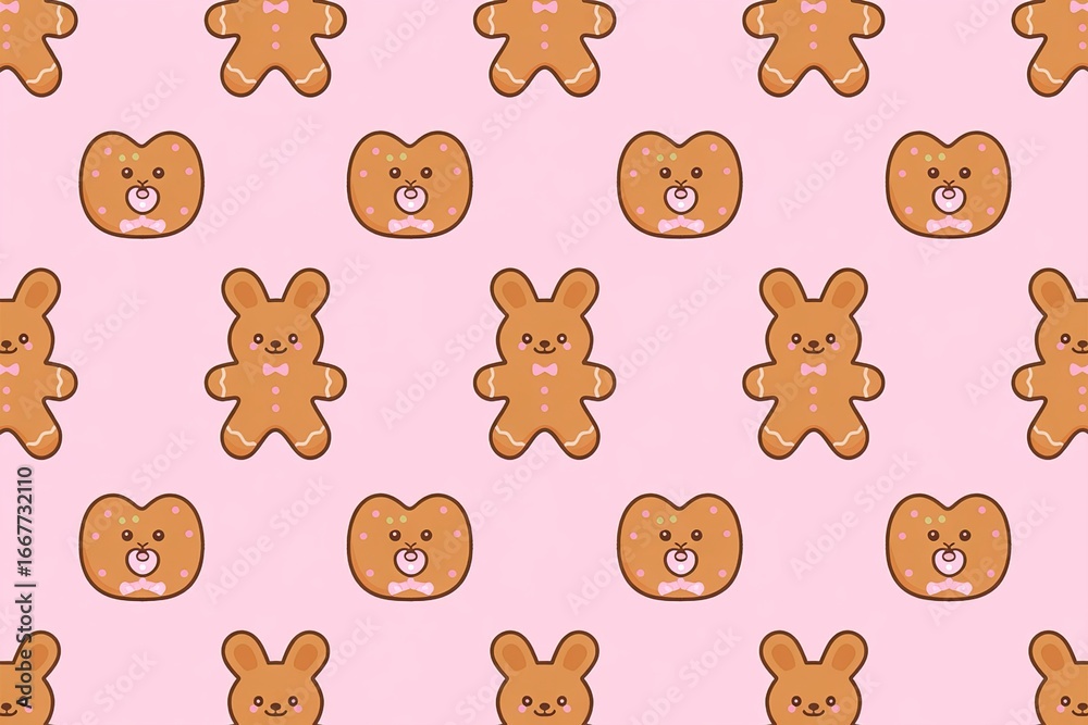 Fototapeta premium seamless pattern with funny rabbits