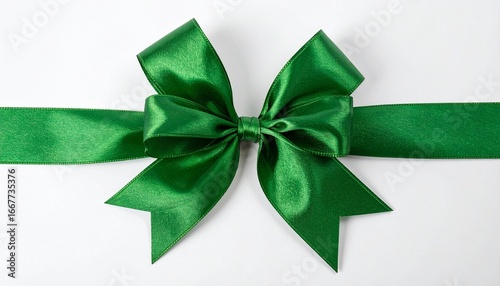 green bow isolated on white background