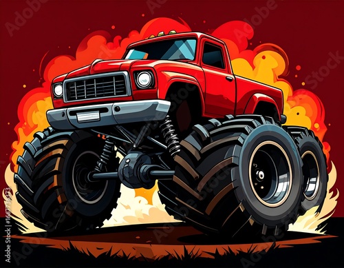 Cartoon monster truck illustration