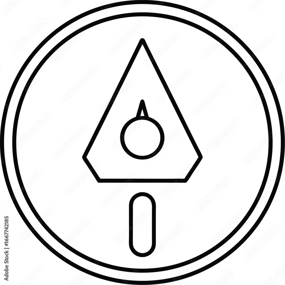 Vector art of stylized compass needle icon Vector art of stylized compass needle icon