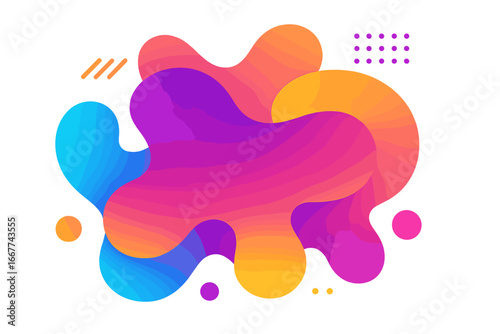 Abstract vector background with fluid liquid shapes. Dynamic colorful gradient flowing blob for banner design. Minimal contemporary graphic element for presentation.