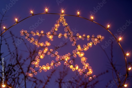 Wallpaper Mural Twinkling star lights illuminate a twilight sky, creating magical festive ambiance for holidays and celebrations. Torontodigital.ca