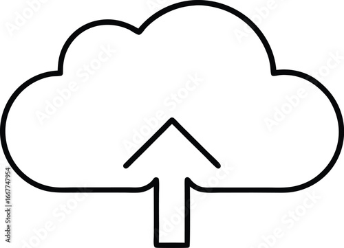 Vector art of cloud upload icon