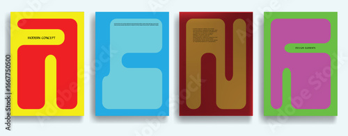 Modern posters . Vector design composition with colorful various geometric shapes . Abstract contemporary art . Vector art ideal for media, ads, covers, brochures, banners.
