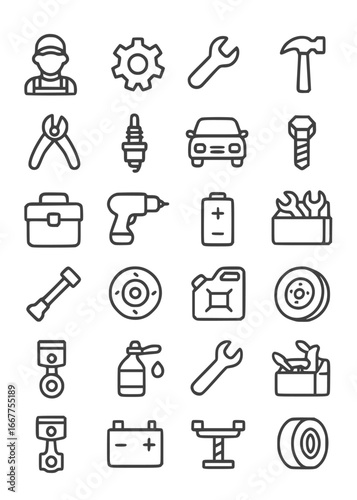 Vektor ilustrasi set ikon transportasi yang menggambarkan simbol bisnis, komunikasi, dan teknologi