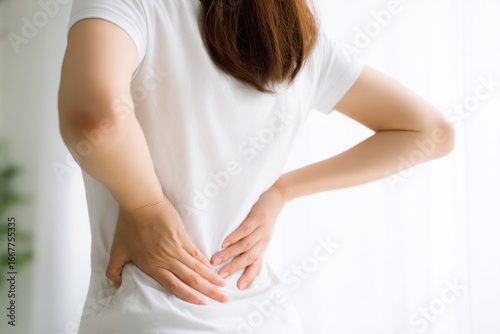 腰痛に悩む女性