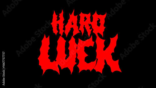 Hard Luck, text typography vector design. Bold lettering in sharp metal style, perfect for streetwear, band merch, and edgy graphic tees, sticker, poster